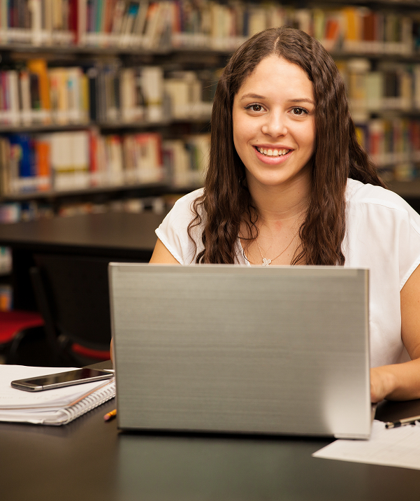 Student with laptop